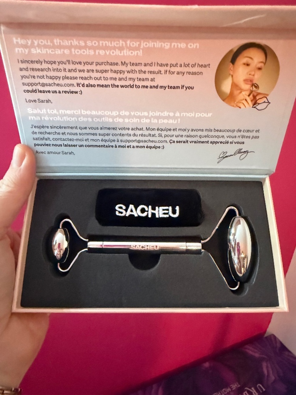 SACHEU Stainless Steel Non-Porous Gua Sha AND Dual roller